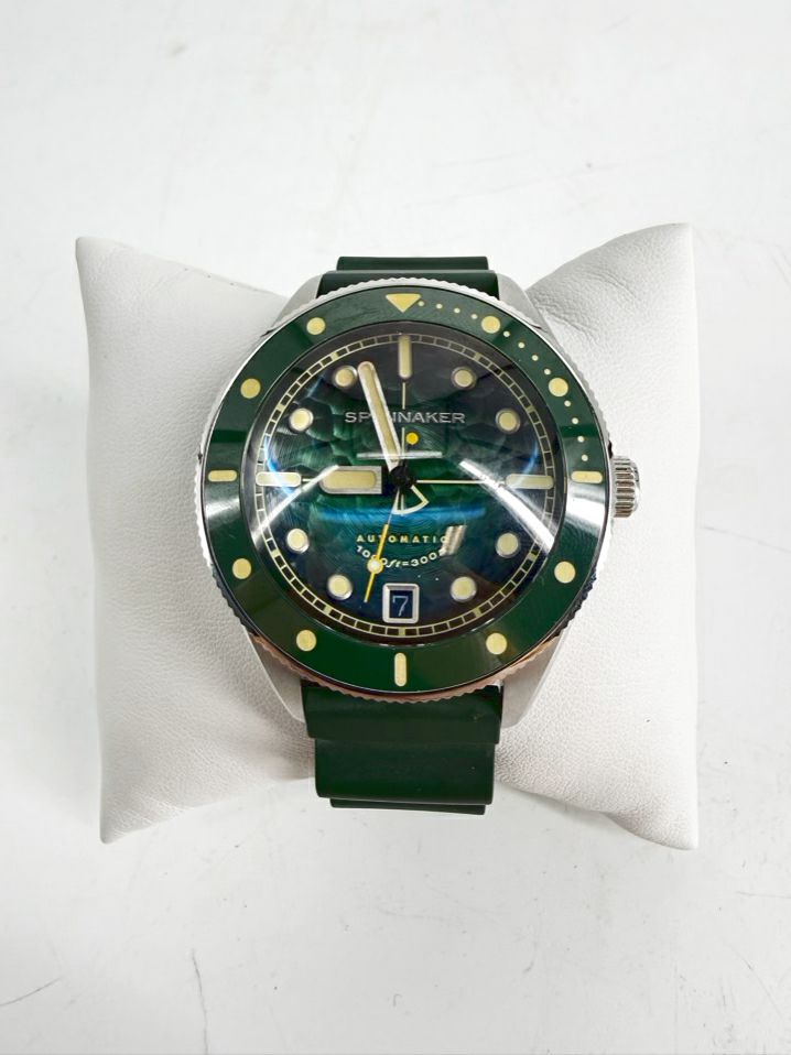 SPINNAKER Green Stainless Steel Automatic Watch w/ Extra Strap & Box