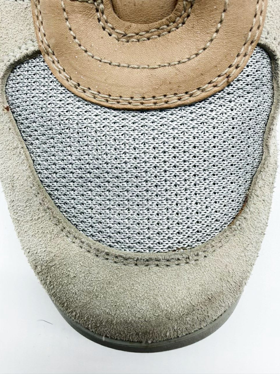 PRADA MENS Size 9.5 Tan & Silver Sneakers