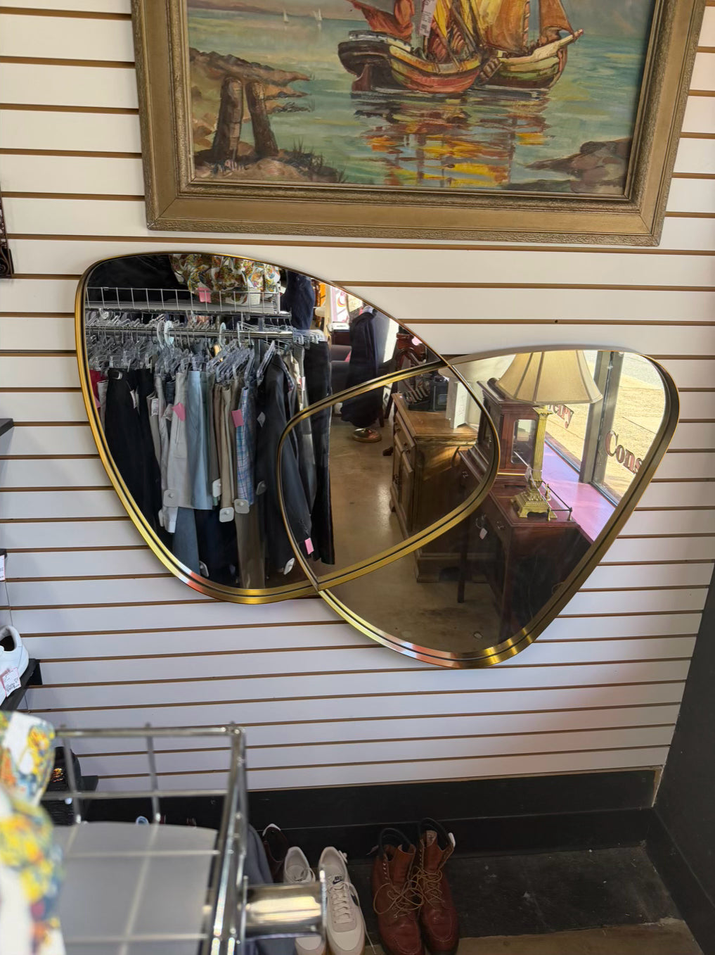 Abstract Gold Metal Mirror