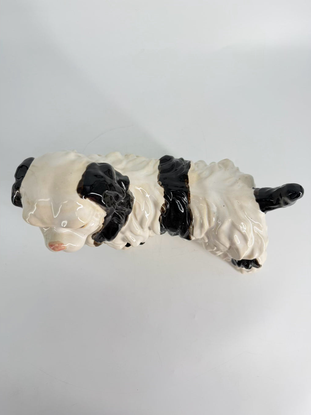 Black & White Ceramic Staffordshire Style Cavalier King Charles Dog Figure