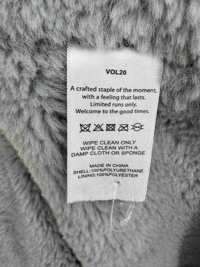 HOUSE OF SUNNY Size 6 Silver Swirl Fleece-Lined Coat