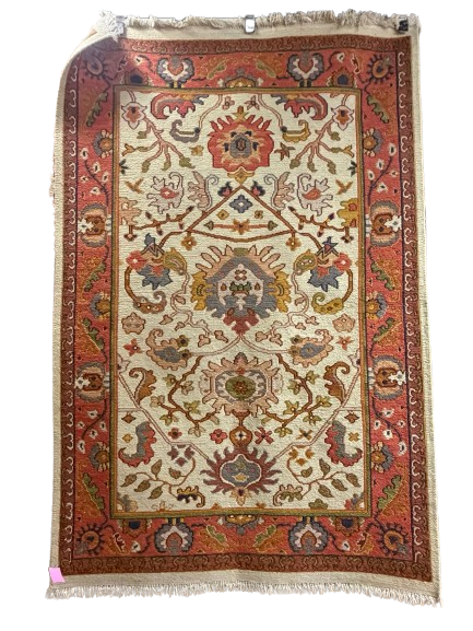 Soumak Rust, Cream, Blue & Green Area Rug