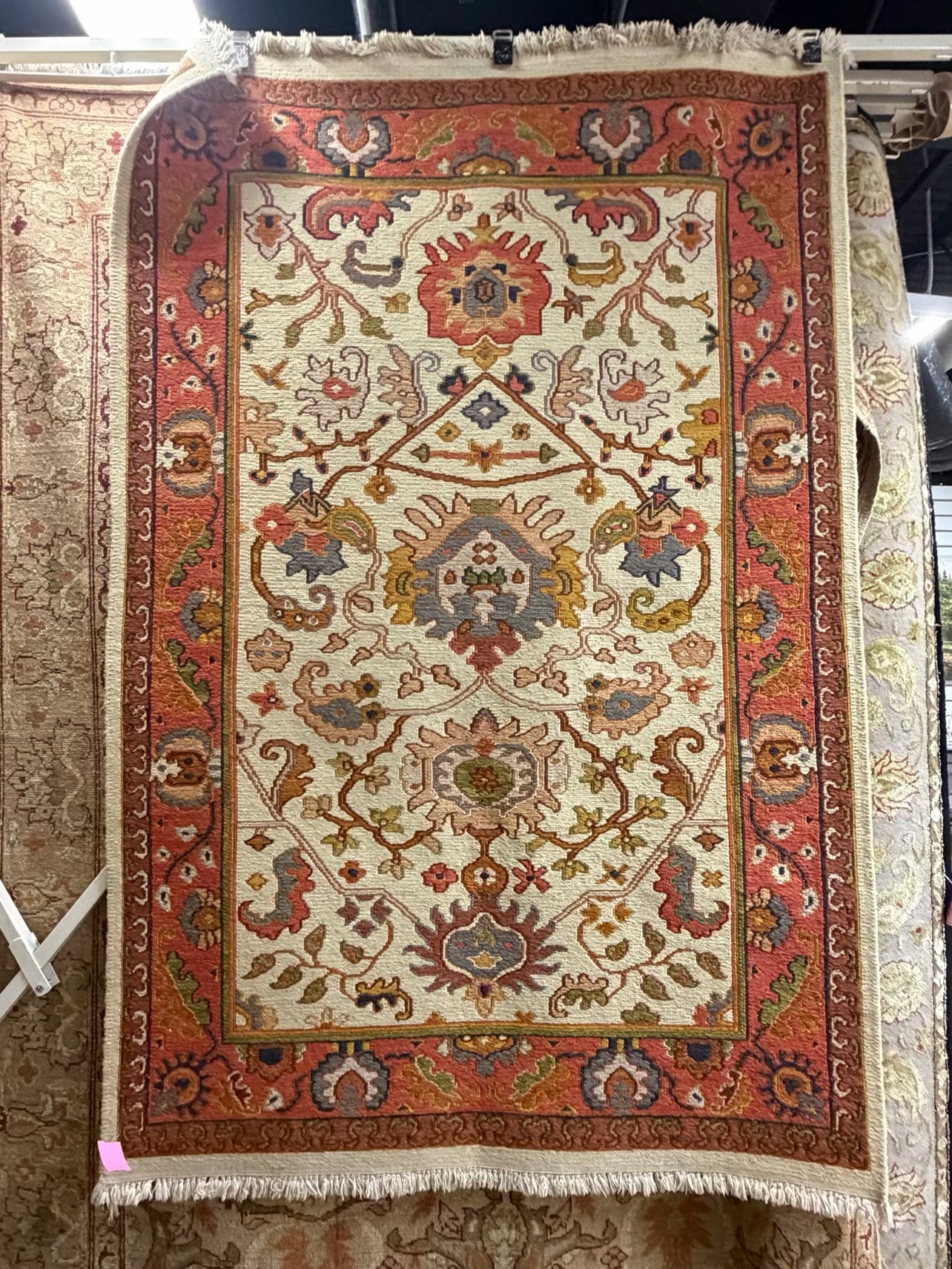 Soumak Rust, Cream, Blue & Green Area Rug