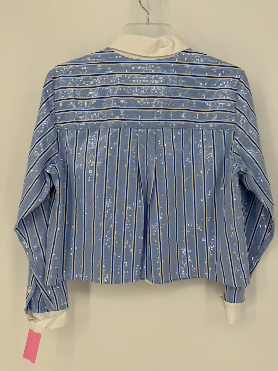 VERONICA BEARD Size 4 Blue & White Sequin Maia Top NWT