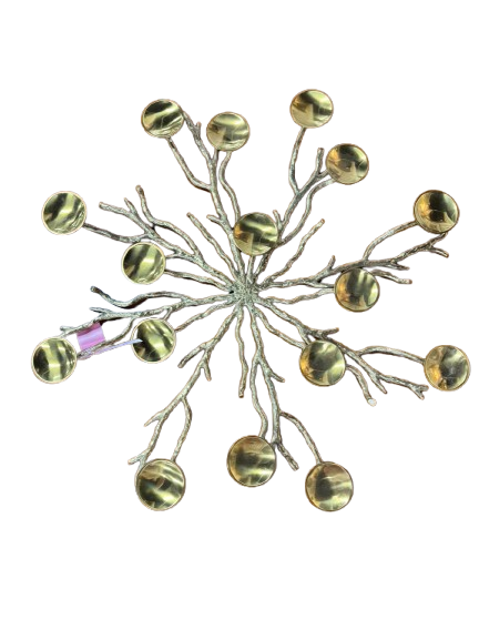 Gold Tone Brass Branch Candleholder Centerpiece