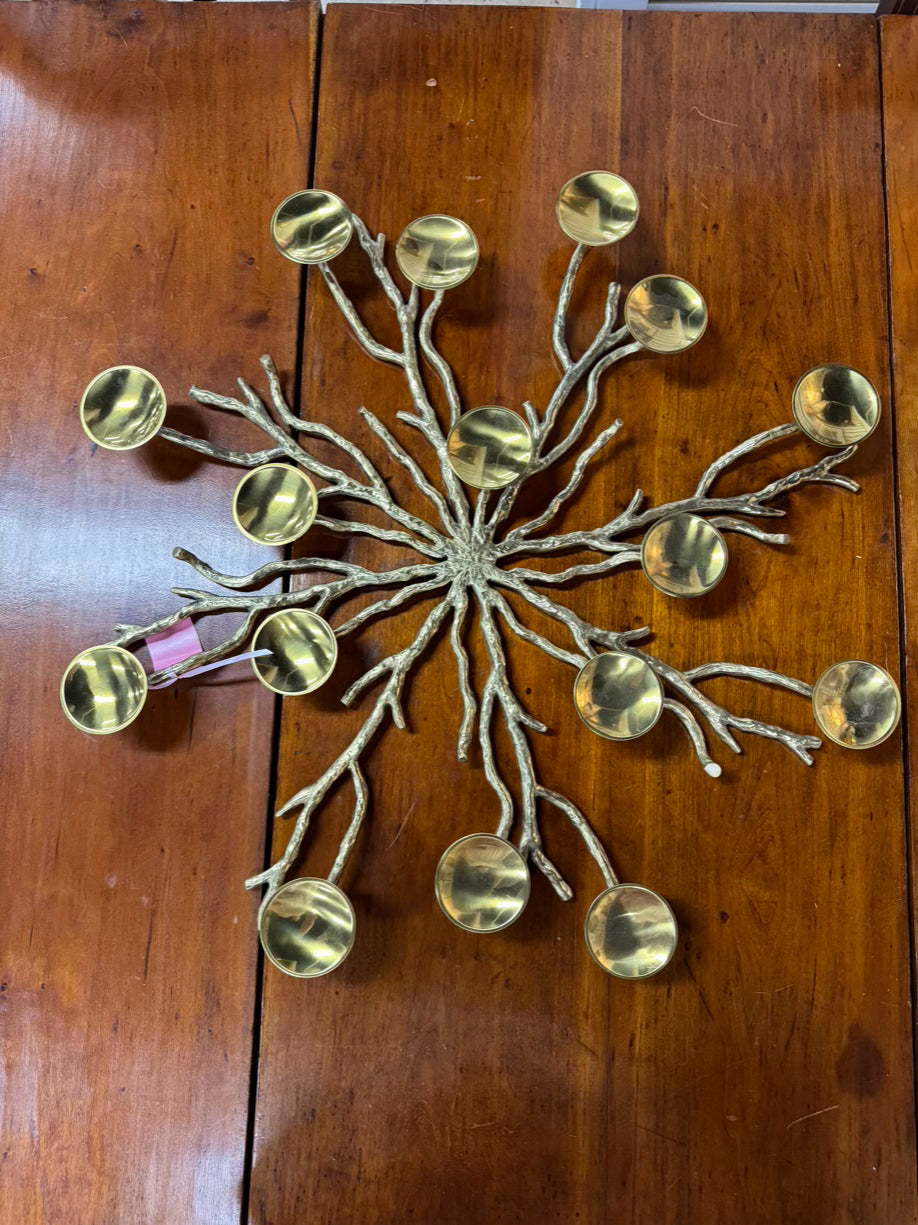 Gold Tone Brass Branch Candleholder Centerpiece