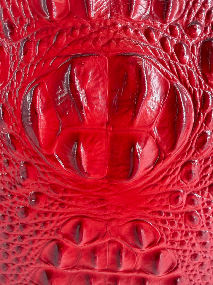 BRAHMIN Marianna Red Crocodile Embossed Melbourne Leather Tote