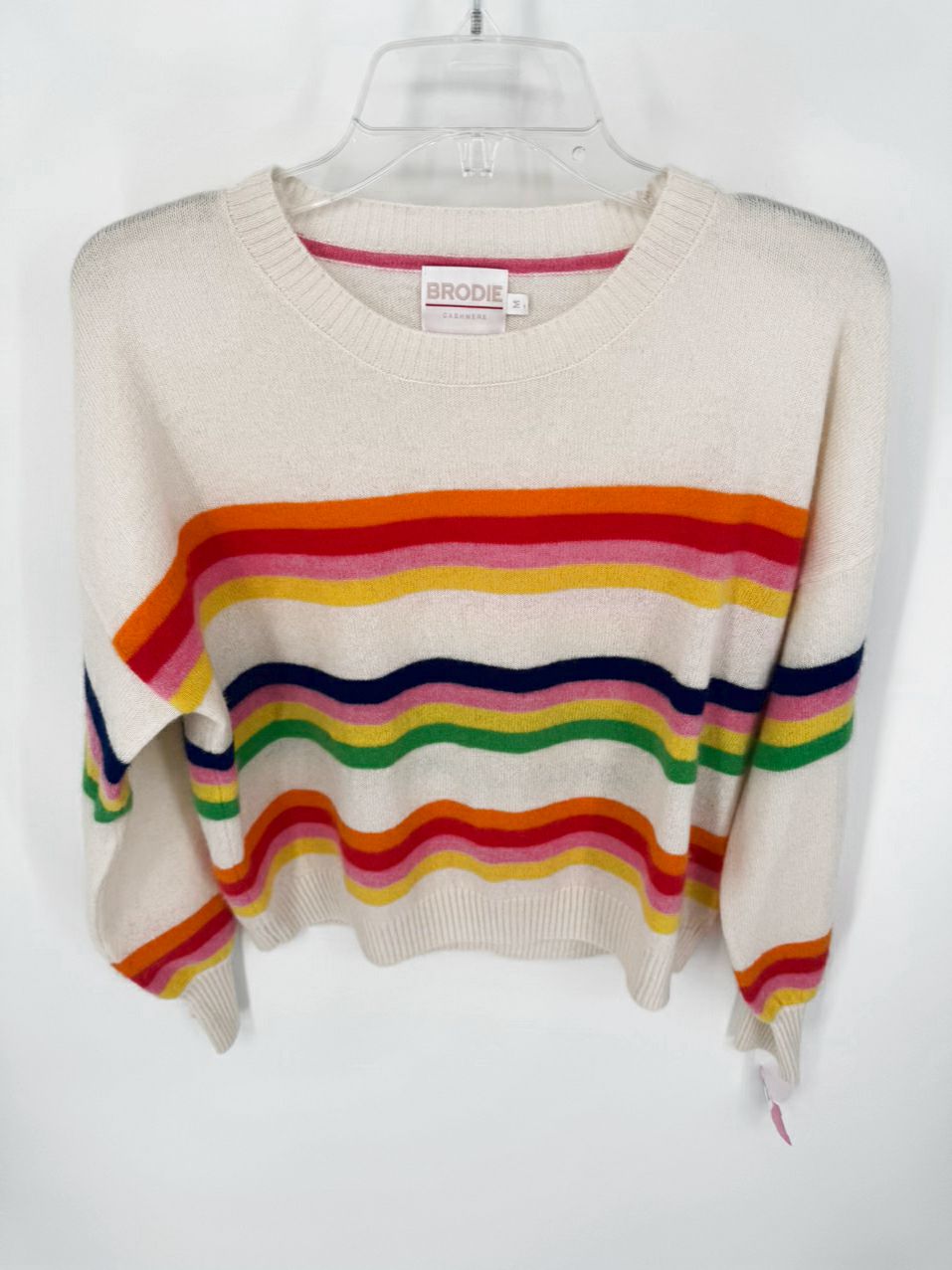 BRODIE Size M Rainbow Stripe Cashmere Sweater