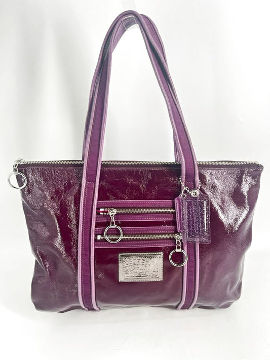 COACH Eggplant Patent Leather Tote Bag