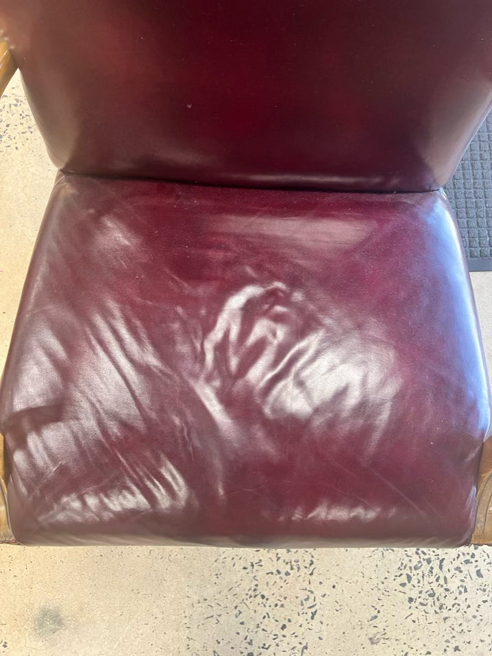 Red Leather Chippendale Chair