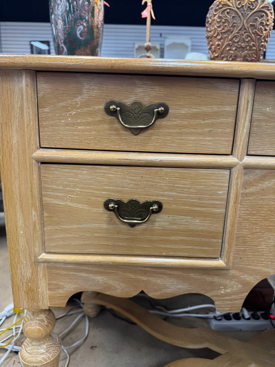 Light Oak Desk w/ Stretchers on Bottom