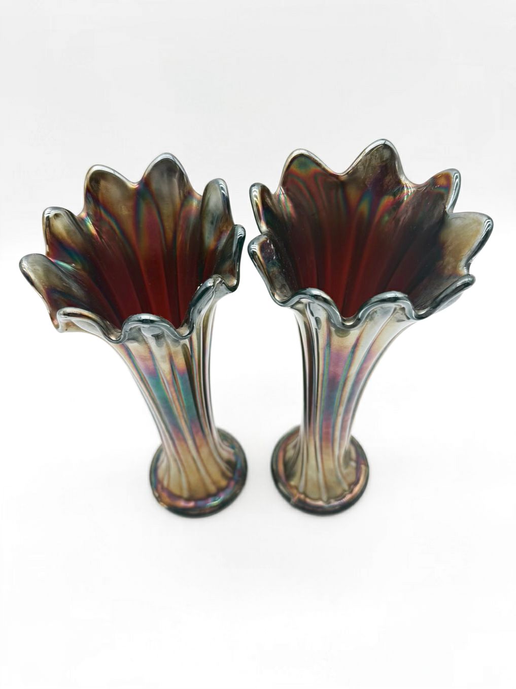 FENTON Amethyst Pair Of Vases