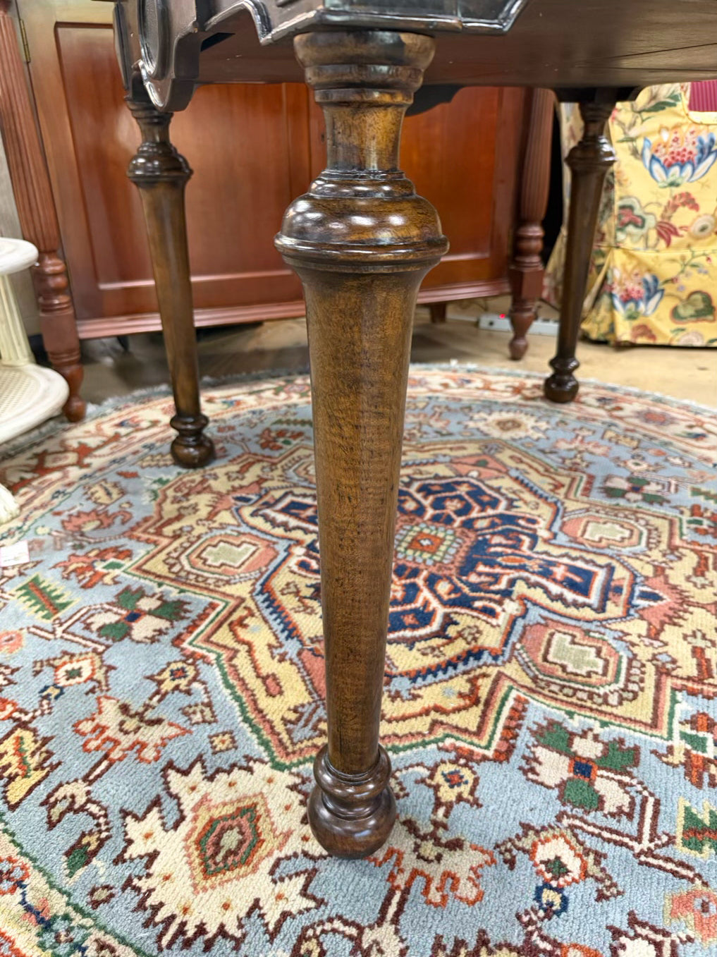 MAITLAND SMITH Wood Game Table w/ Leather Top