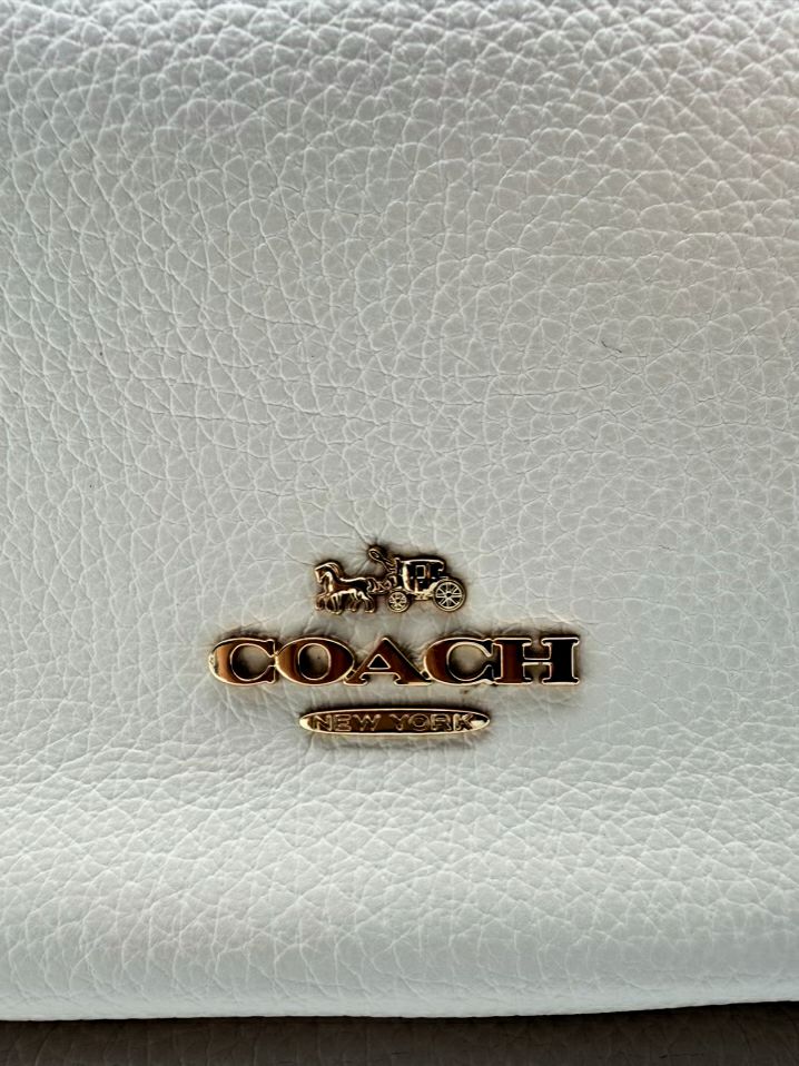 COACH Jules Cream Leather Hobo Bag