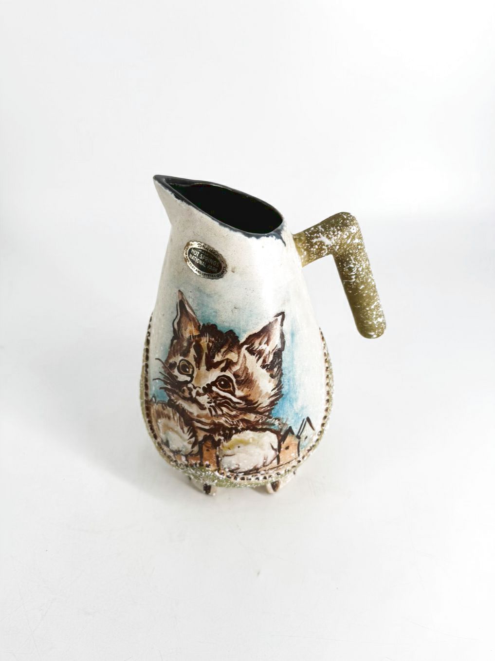 DRYDEN Multi Colored Cat & Floral Pitcher
