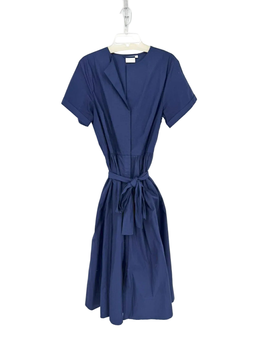 JULIA AMORY Wmn's Size L Navy Belted Midi-Dress