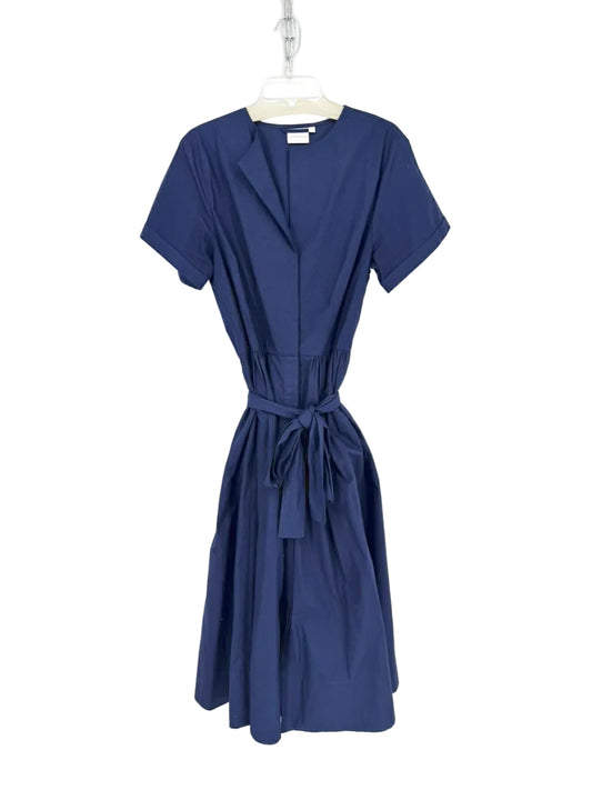 JULIA AMORY Size L Navy Belted Midi-Dress