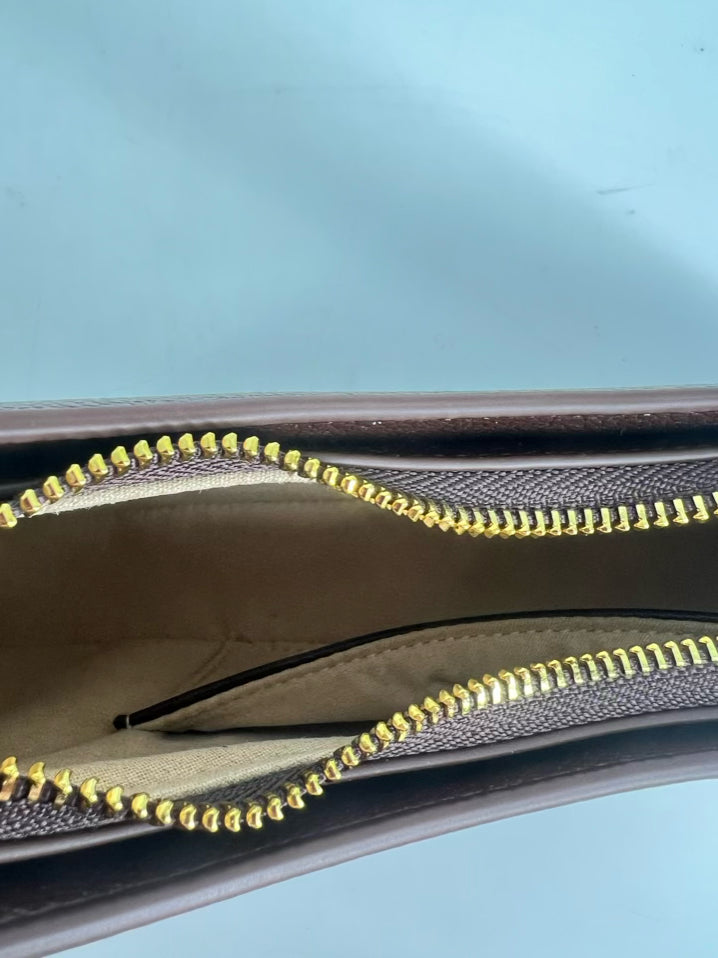 JW PEI Chocolate Faux Leather Evening Bag