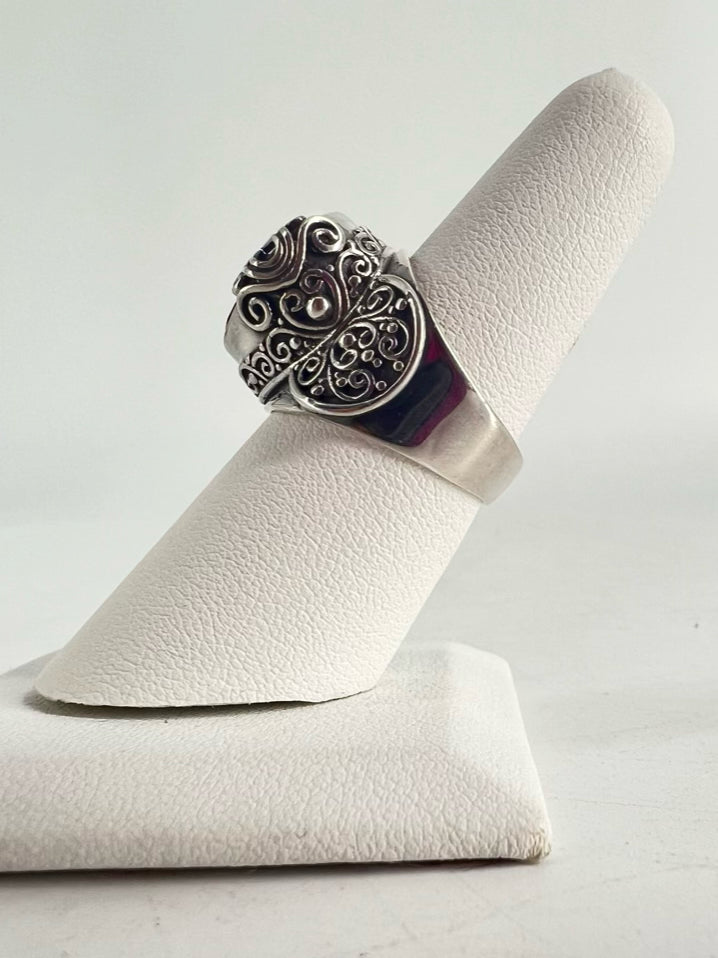 Sterling Silver Purple Stone Sarda Bali Ring