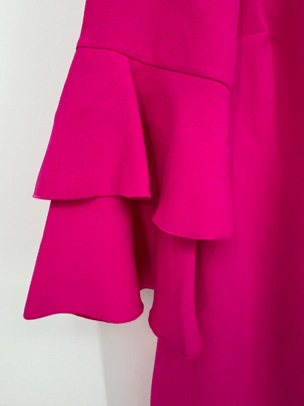 TRINA TURK Size 8 Pink Ruffle Sleeve Dress NWT