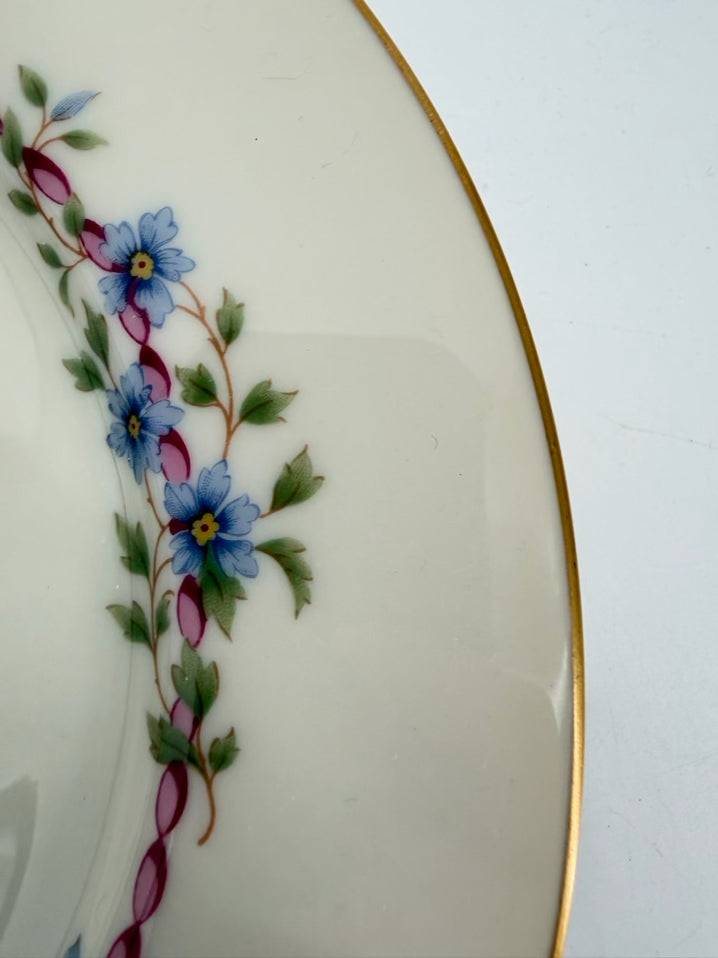 LENOX White, Pink & Blue China Belvidere 6 Piece Dinnerware Setting For 8