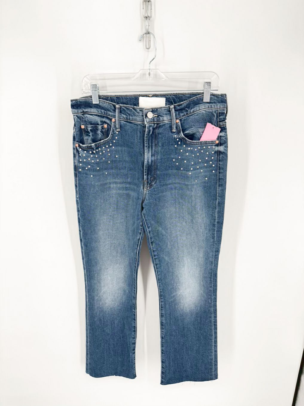 MOTHER Size 31 Blue Denim Studded Jeans