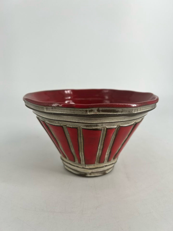 BOYAN Red & Tan Small Pottery Bowl
