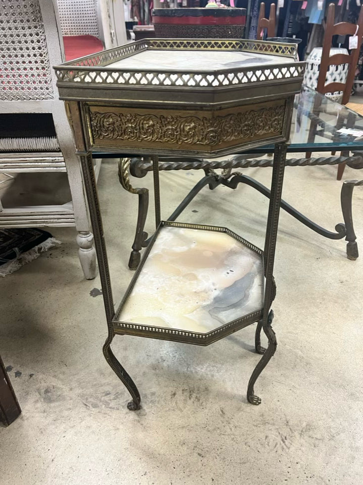 Marble & Brass French Occasional Table