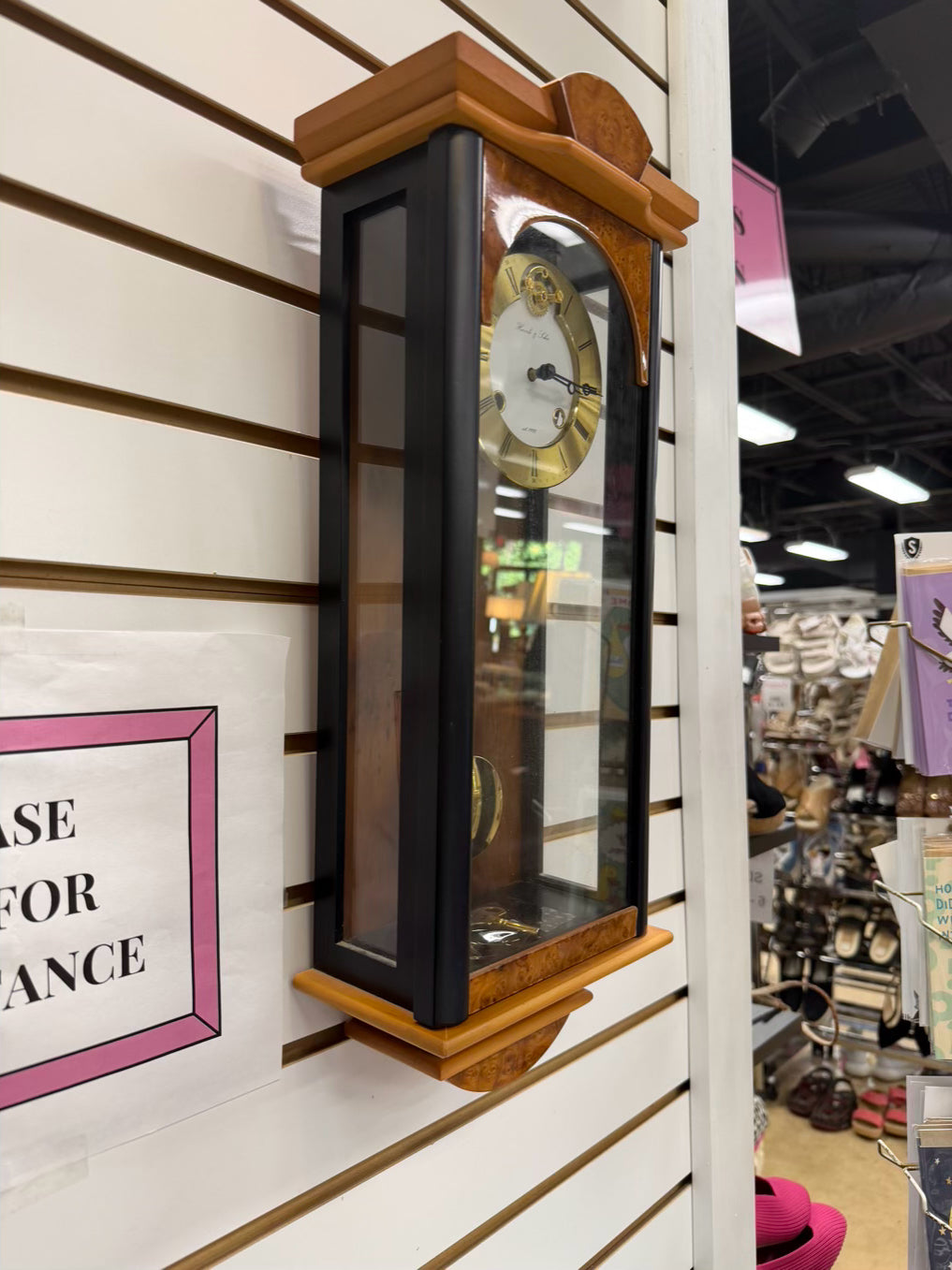 HERMLE & JOHN Wood Hanging Wall Clock