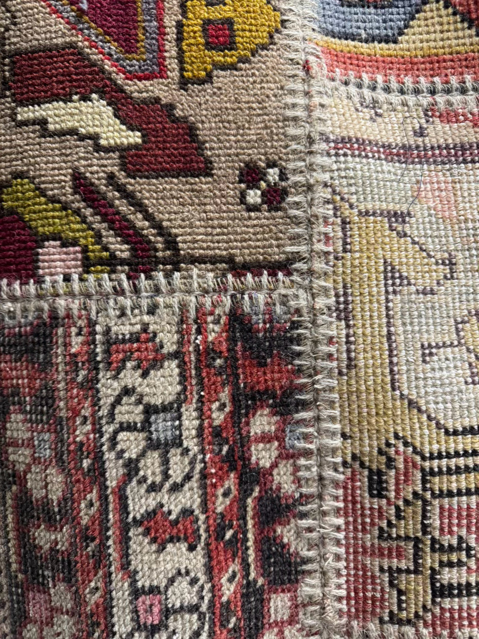 Multicolor Patchwork Turkish Style Wool Area Rug