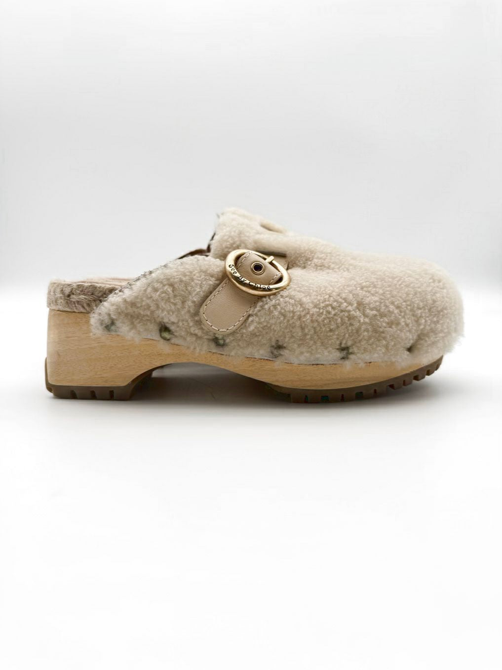SEE BY CHLOE WMNS Size 36 Cream Shearling Mules