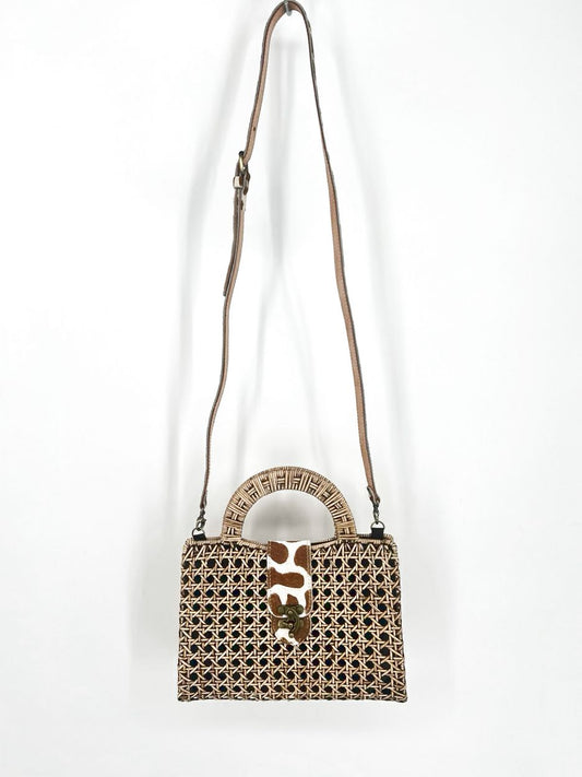 SARAH STEWART Natural Rattan Purse