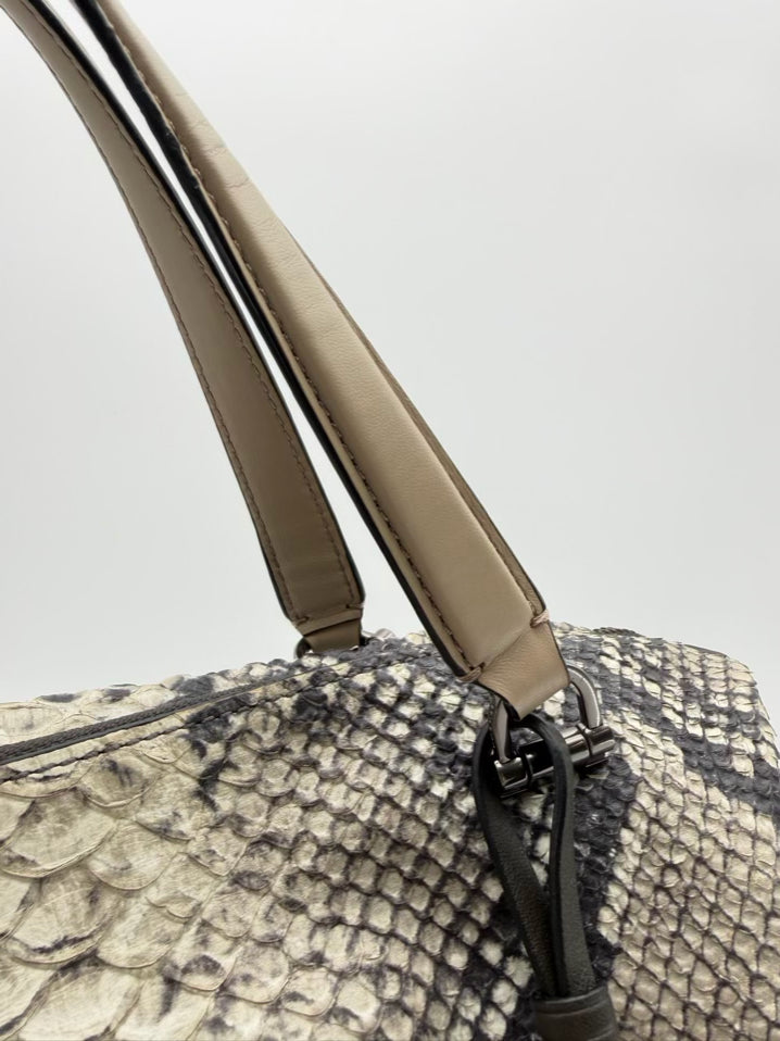 COACH Gray & Black Leather Embossed Purse