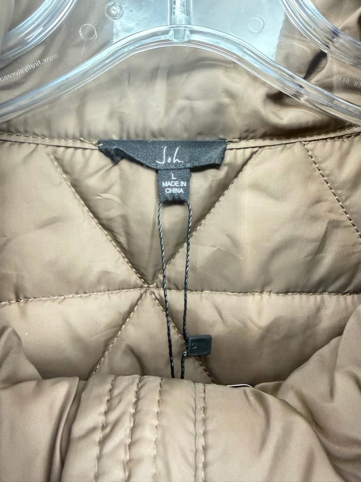 JOH Jamel Wmn's Size L Brown Quilted Short Sleeve Jacket NWT