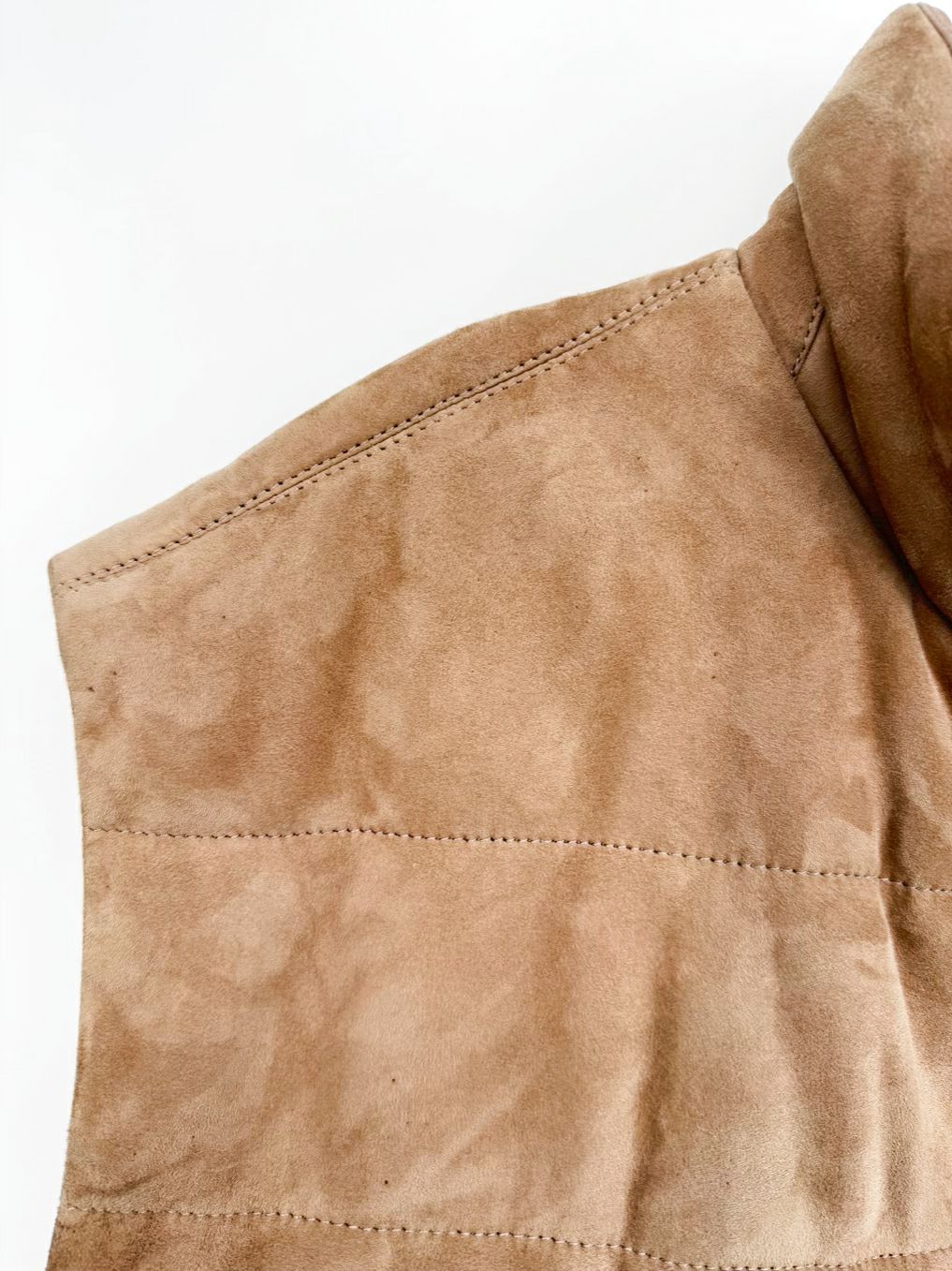 BOBBY JONES Men's Size XL Tan Lamb Leather Quilted Golf Vest