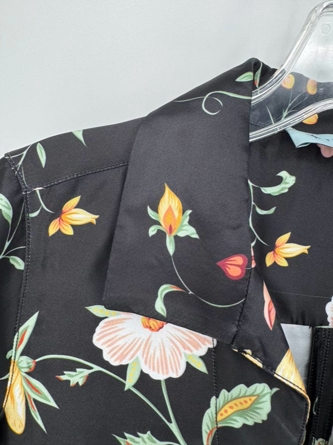 TUCKERNUCK Size S Black Floral Print Blouse