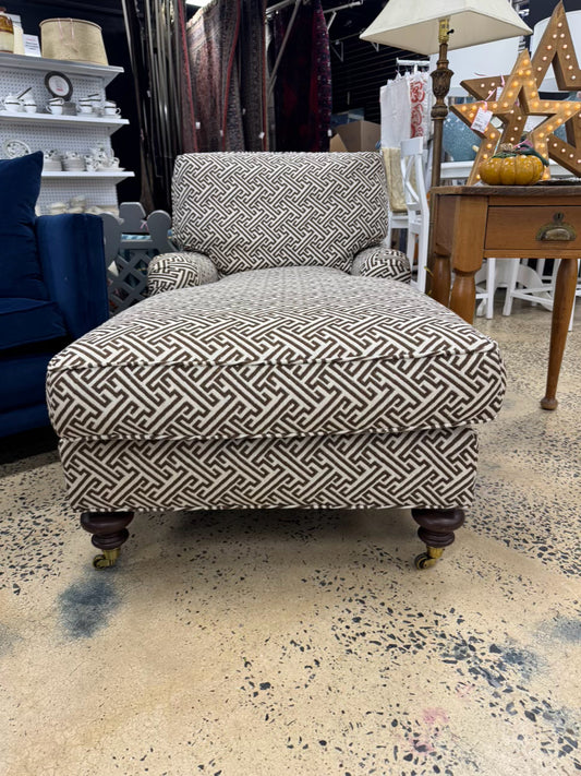 PEARSON Brown & White Geometric Chaise