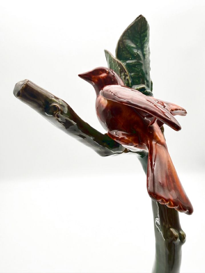 CHANGSTROM Brown, Green & Red Ceramic bird Object
