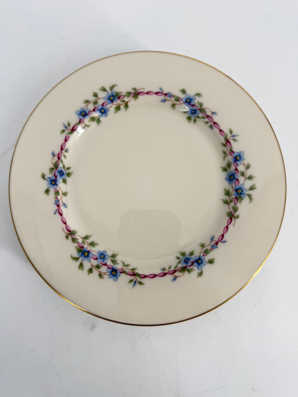 LENOX White, Pink & Blue China Belvidere 6 Piece Dinnerware Setting For 8