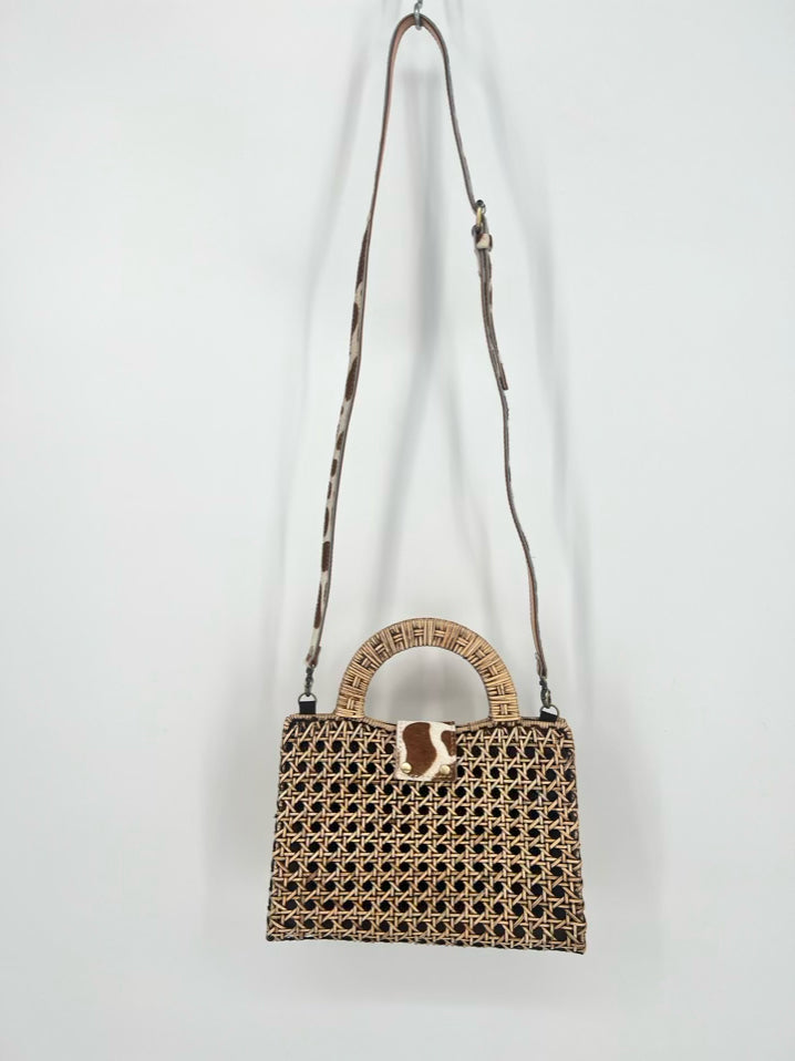 SARAH STEWART Natural Rattan Purse