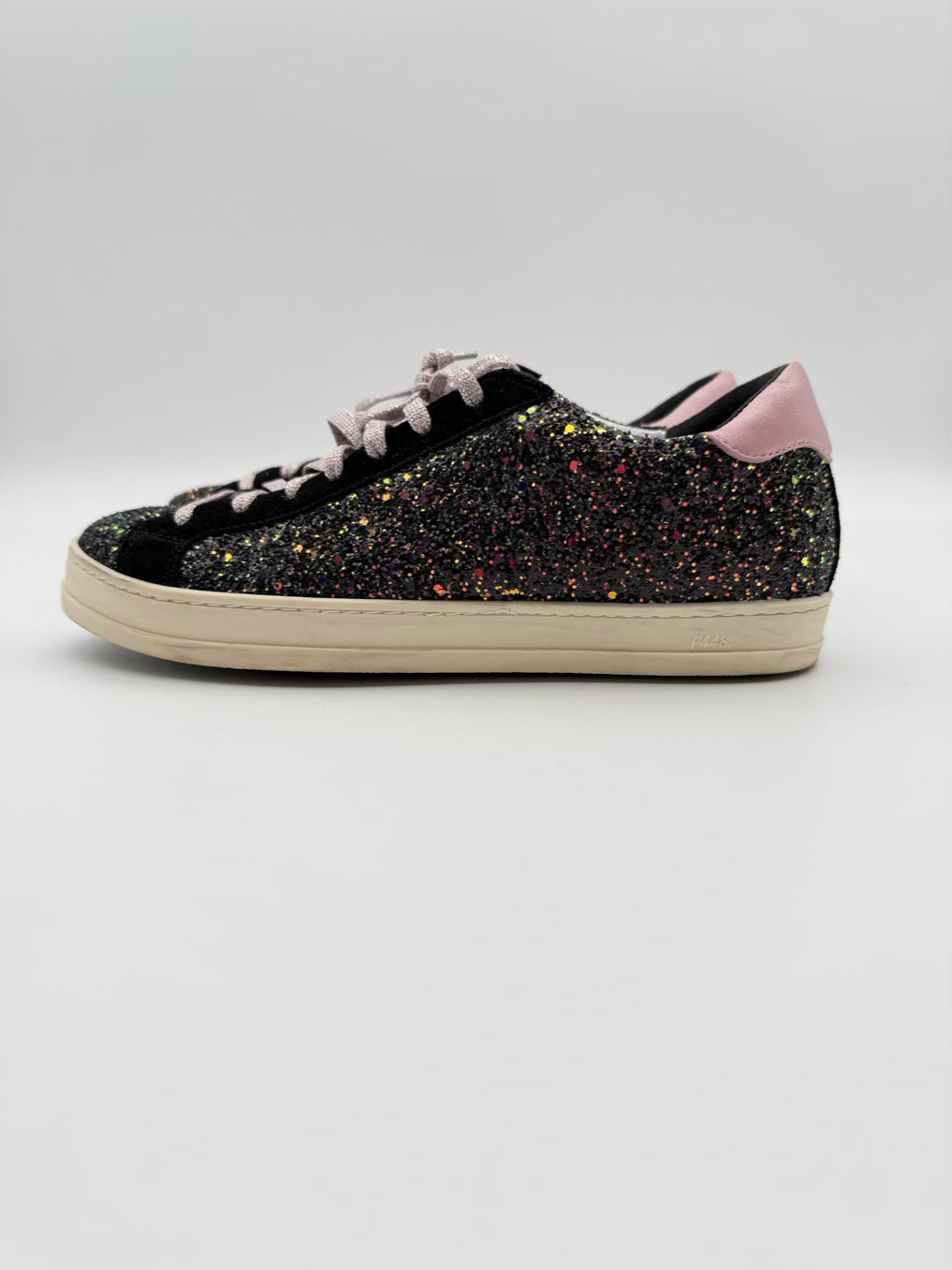 P448 WMNS Size 38 Black Sparkle Sneakers