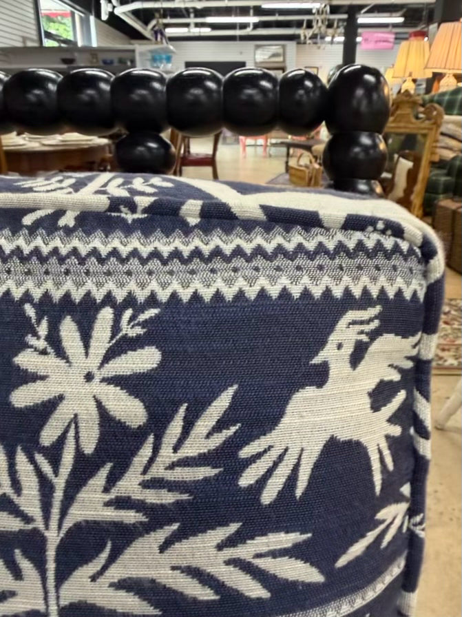 Blue & White Bobbin Wood Chair