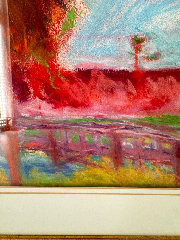 Abstract Landscape Painting in Gold Frame
