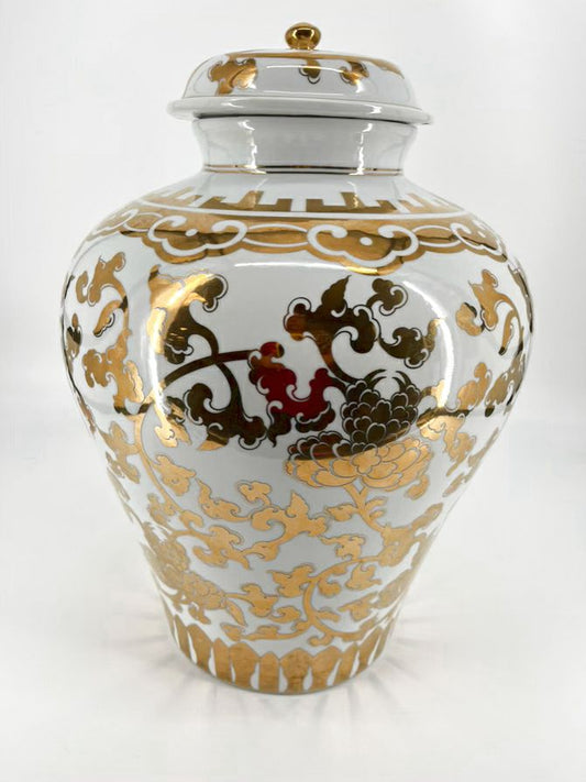 WSH White & Gold Large Porcelain Jar