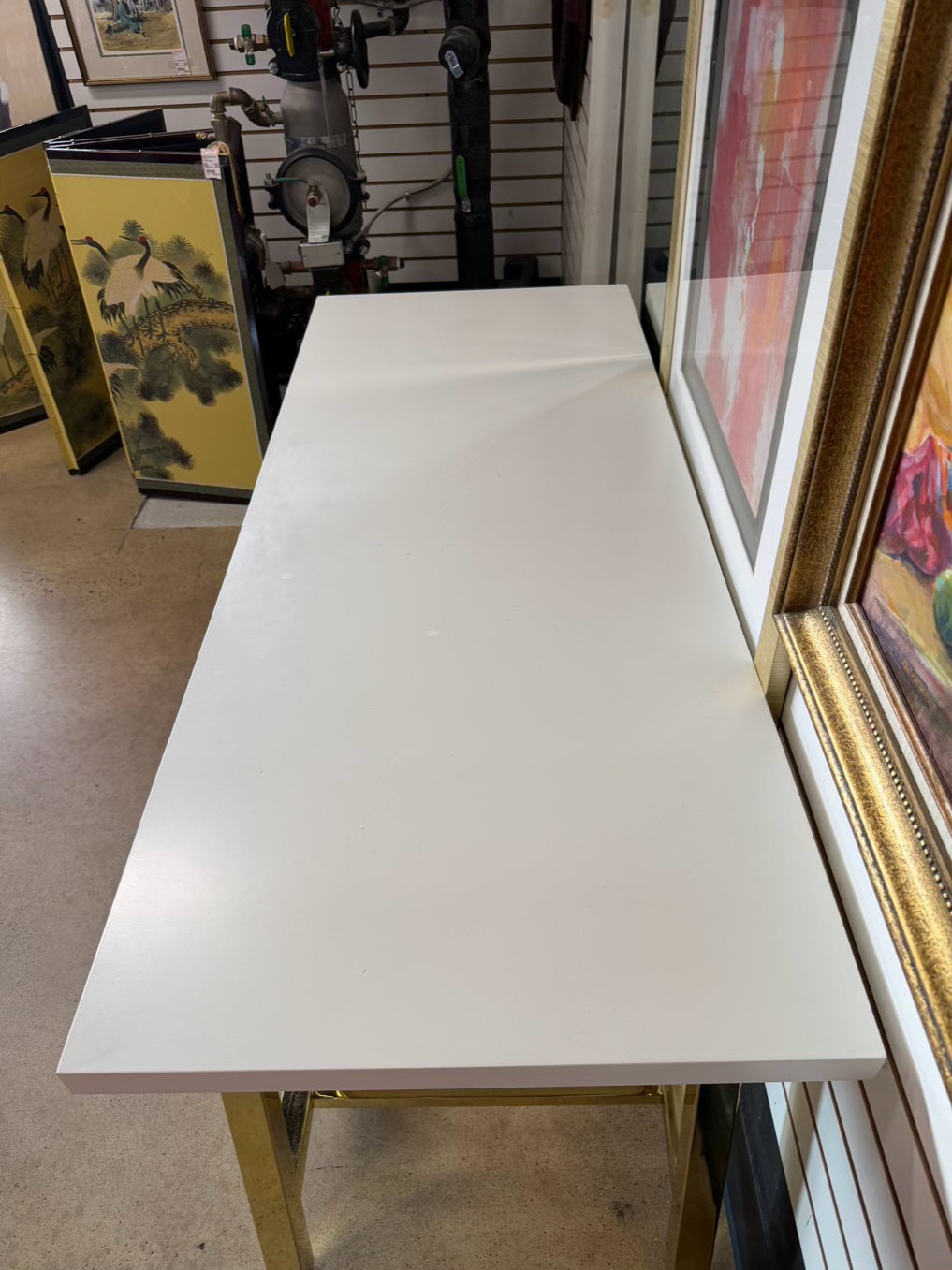 Gold Cross Base Desk w/ White Top