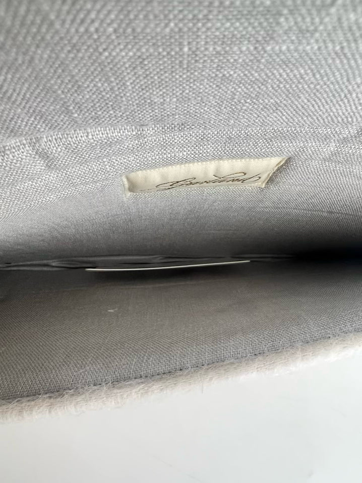 GARLAND Cream Faux Fur Giraffe Clutch