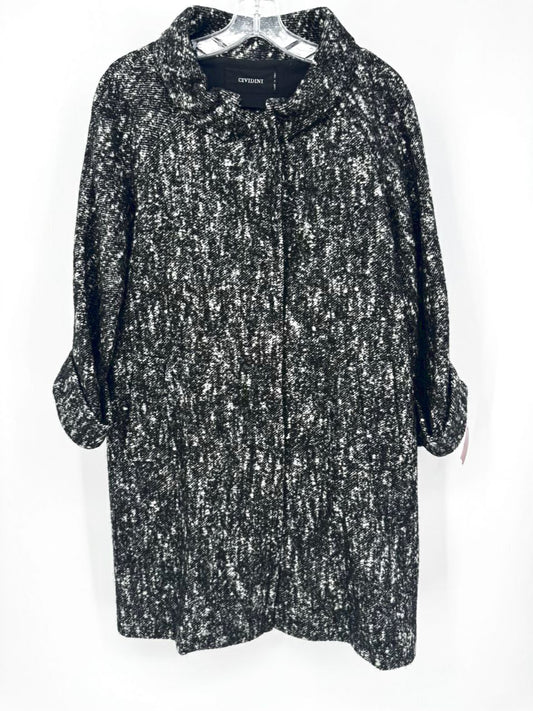 CIVIDINI Size 46 Black & Gray Wool Blend Coat
