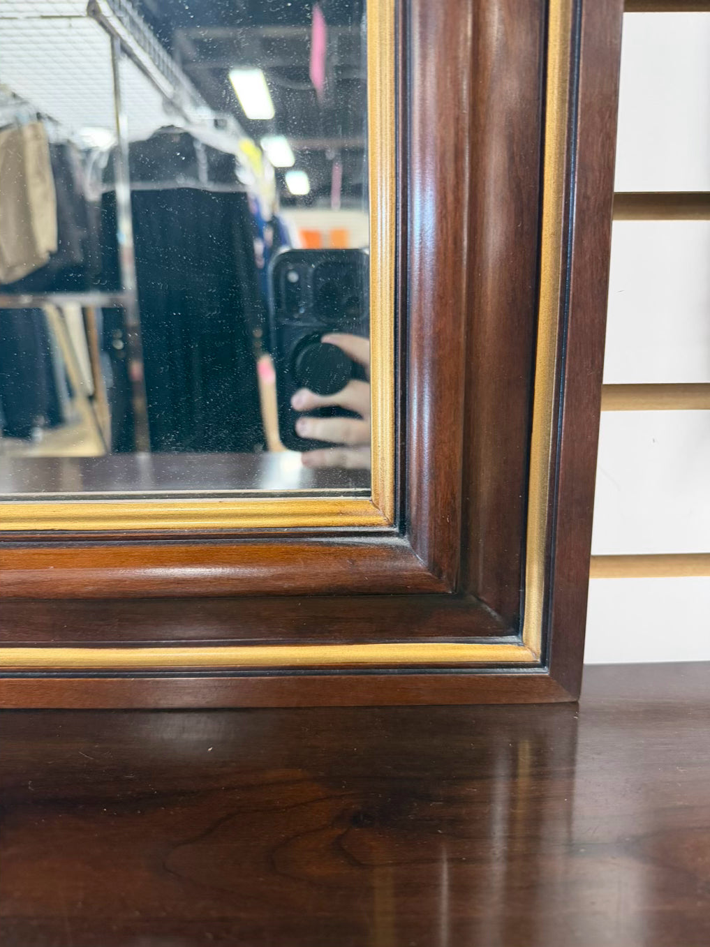 STATTON Wood Brown Dresser w/ Mirror
