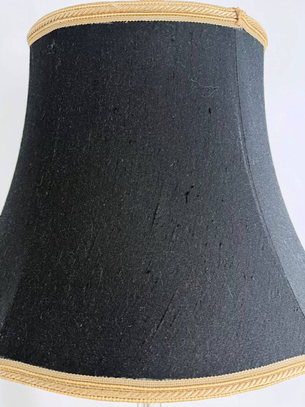 DECORATIVE CRAFTS Crystal & Brass Lamp w/ Black Shade