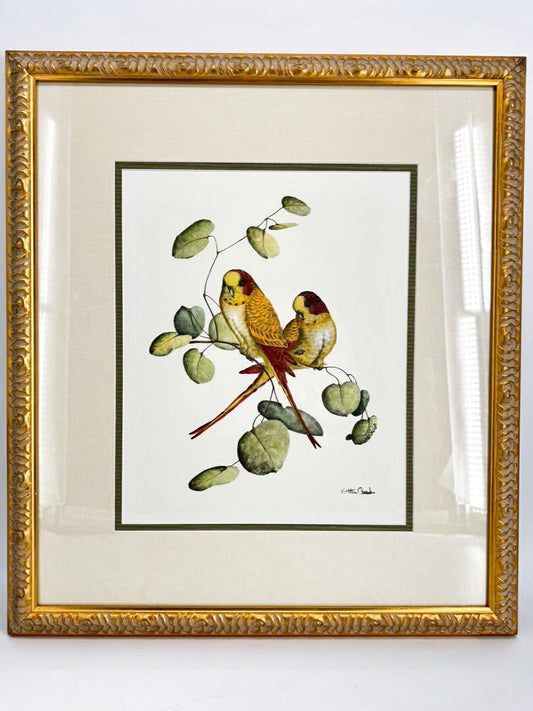 CHELSEA HOUSE KATHLEEN CASSEL Birds Lithograph in Gold Frame